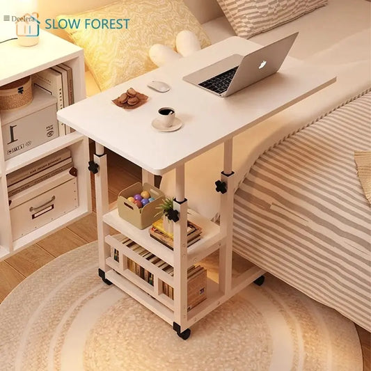 Adjustable Bedside Table with Wheels – Height Adjustable (63–90cm) for Convenient Storage Deelera