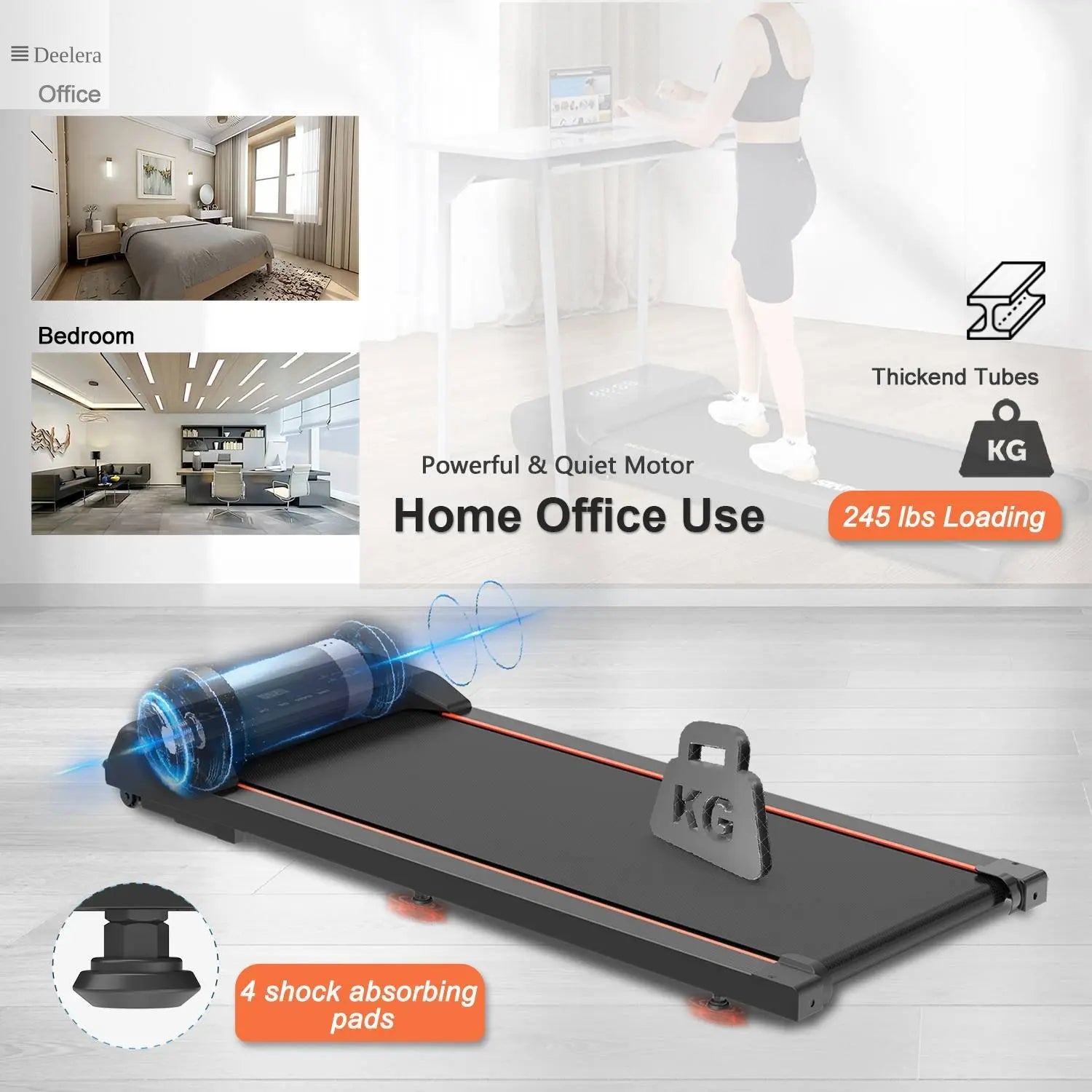 Mini Treadmill for Home & Office – Compact, Quiet & LED Display Deelera